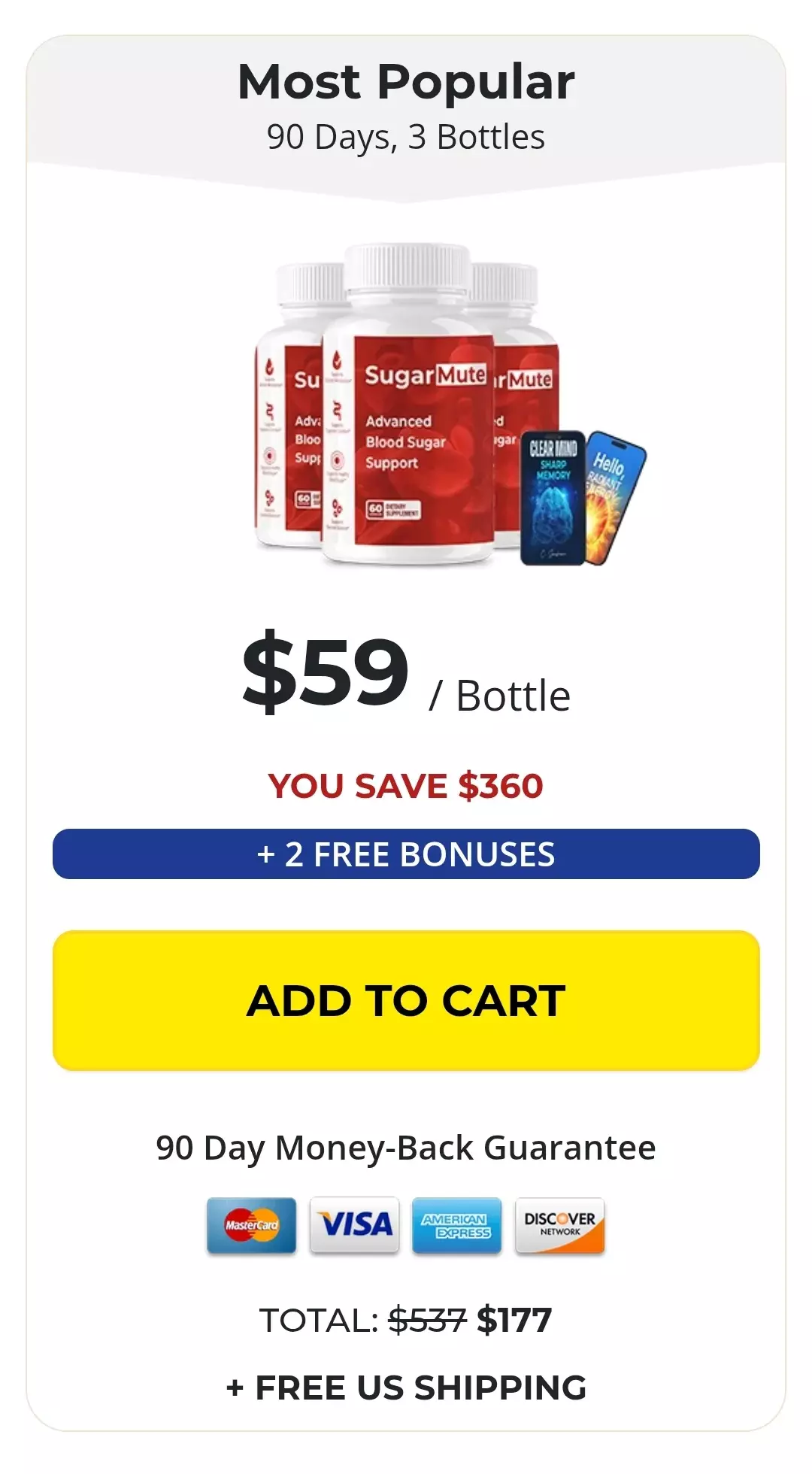 SugarMute™ 3 bottles pricing